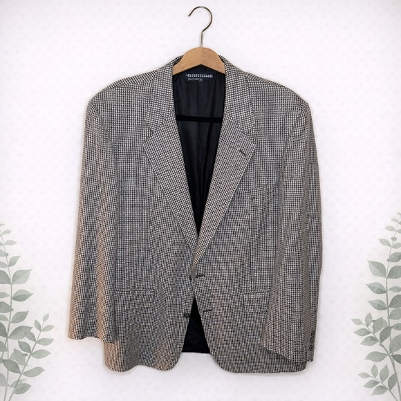 Burberry Other - Vintage Burberrys Houndstooth Wool Blazer Classic Sport Coat